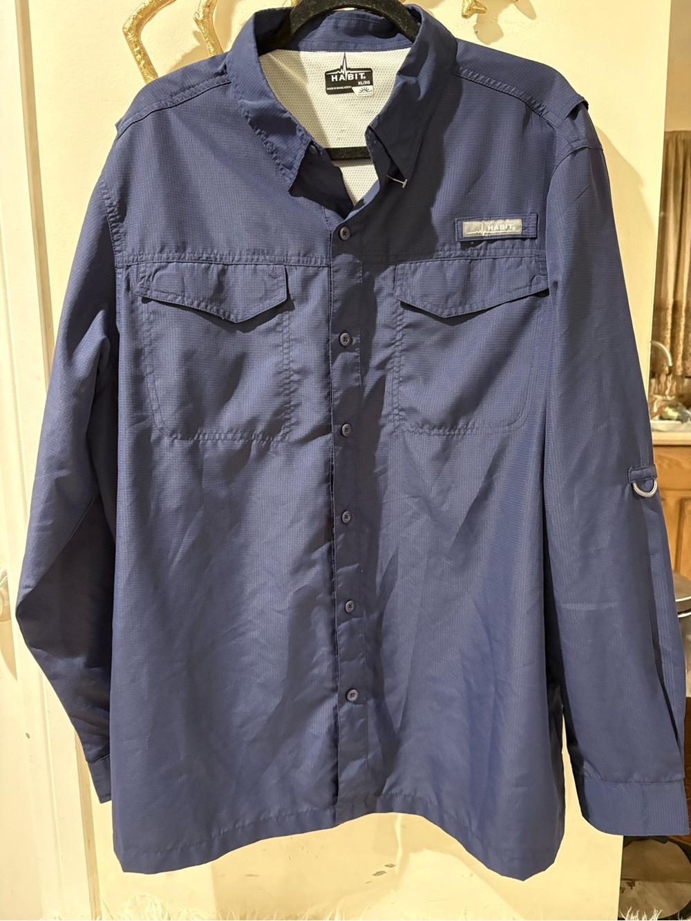 Habit Men’s Lightweight Navy Blue Utility Shirt Jacket fishing sun proof XL